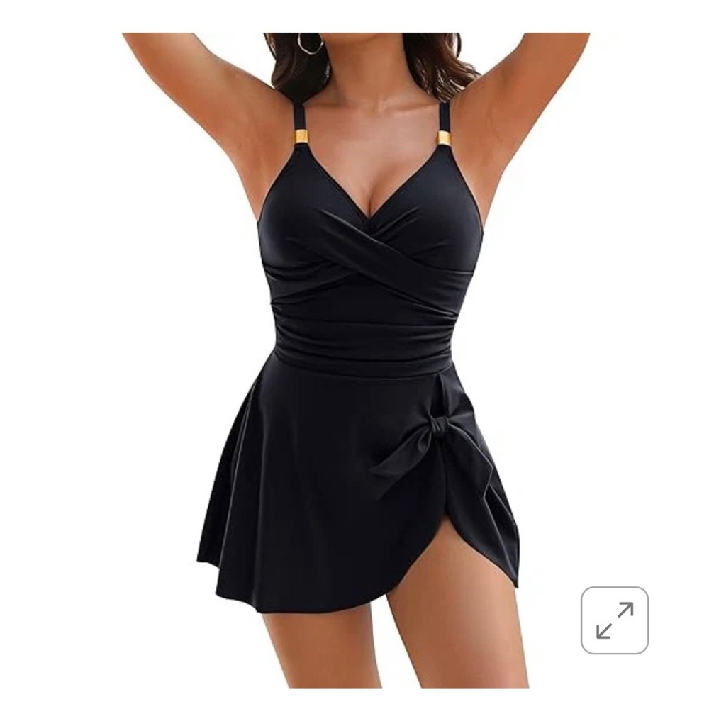 Blooming Jelly Tummy Control Tie Knot One Piece Swim Dress Size XL